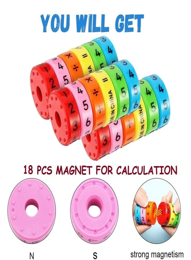 ADKD Magnetic Calculator,Magnetic Arithmetic Learning Toy,Cylinder Number and Symbol Toys Intelligence Brain Developing Toy for Kids-Multicolor (3 Math Roller) - Image 3